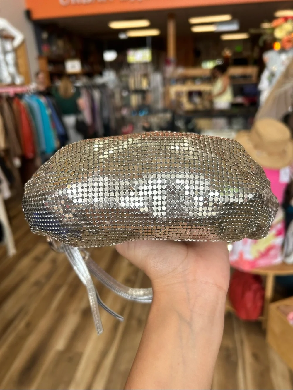 VINTAGE Y2K bebe Metal Mesh Wristlet Bag